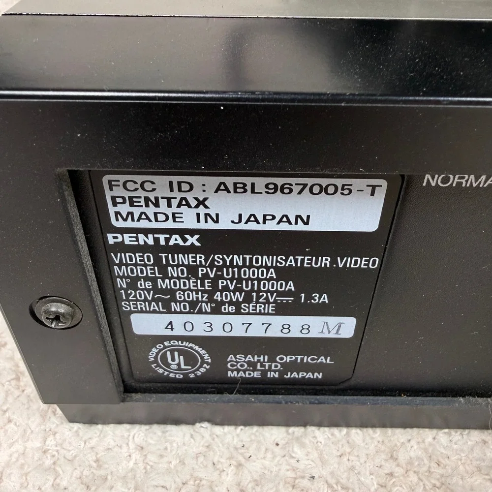 Pentax VHS Recorder,Tuner, Video Camera Lot PV-U1000A PV-R100A PC-K030A Untested